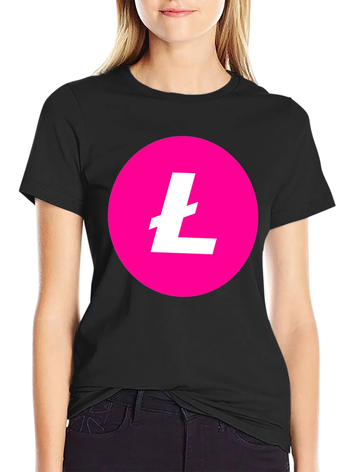 Litecoin Crypto T-Shirt - Pink & Black product image 2