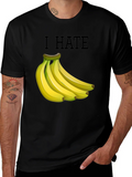 I Hate Bananas Funny Graphic T-Shirt - Black product image 1