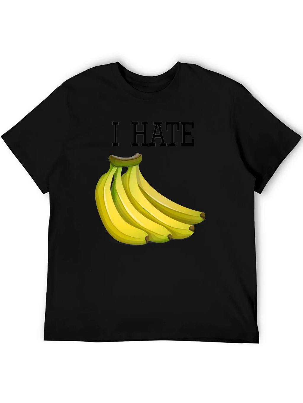 I Hate Bananas Funny Graphic T-Shirt - Black product image 5