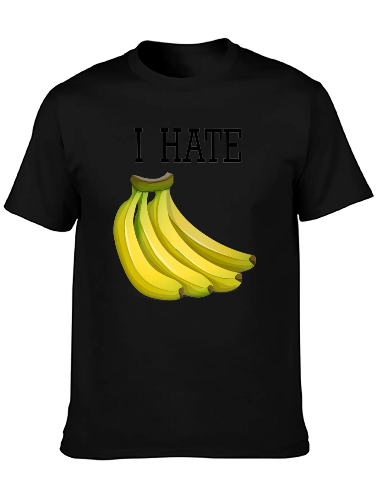 I Hate Bananas Funny Graphic T-Shirt - Black product image 3