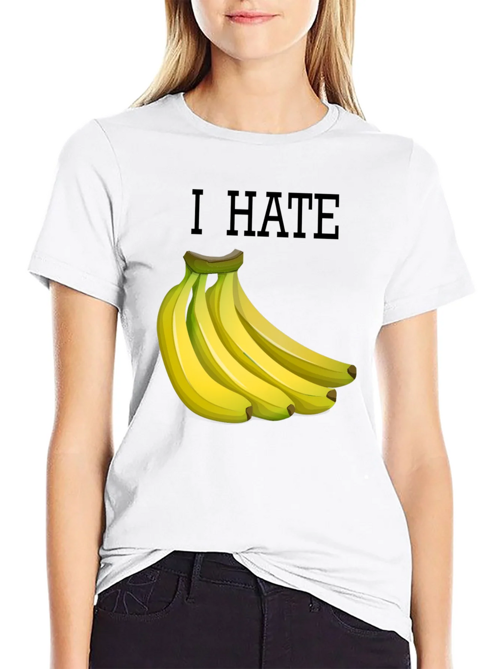 I Hate Bananas Funny Graphic T-Shirt - Black product image 8