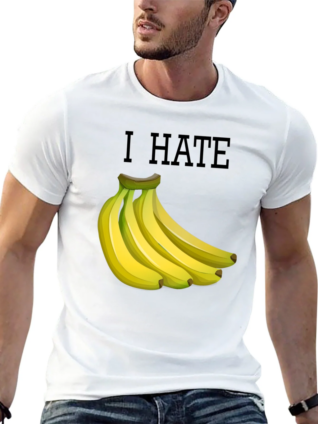 I Hate Bananas Funny Graphic T-Shirt - Black product image 12