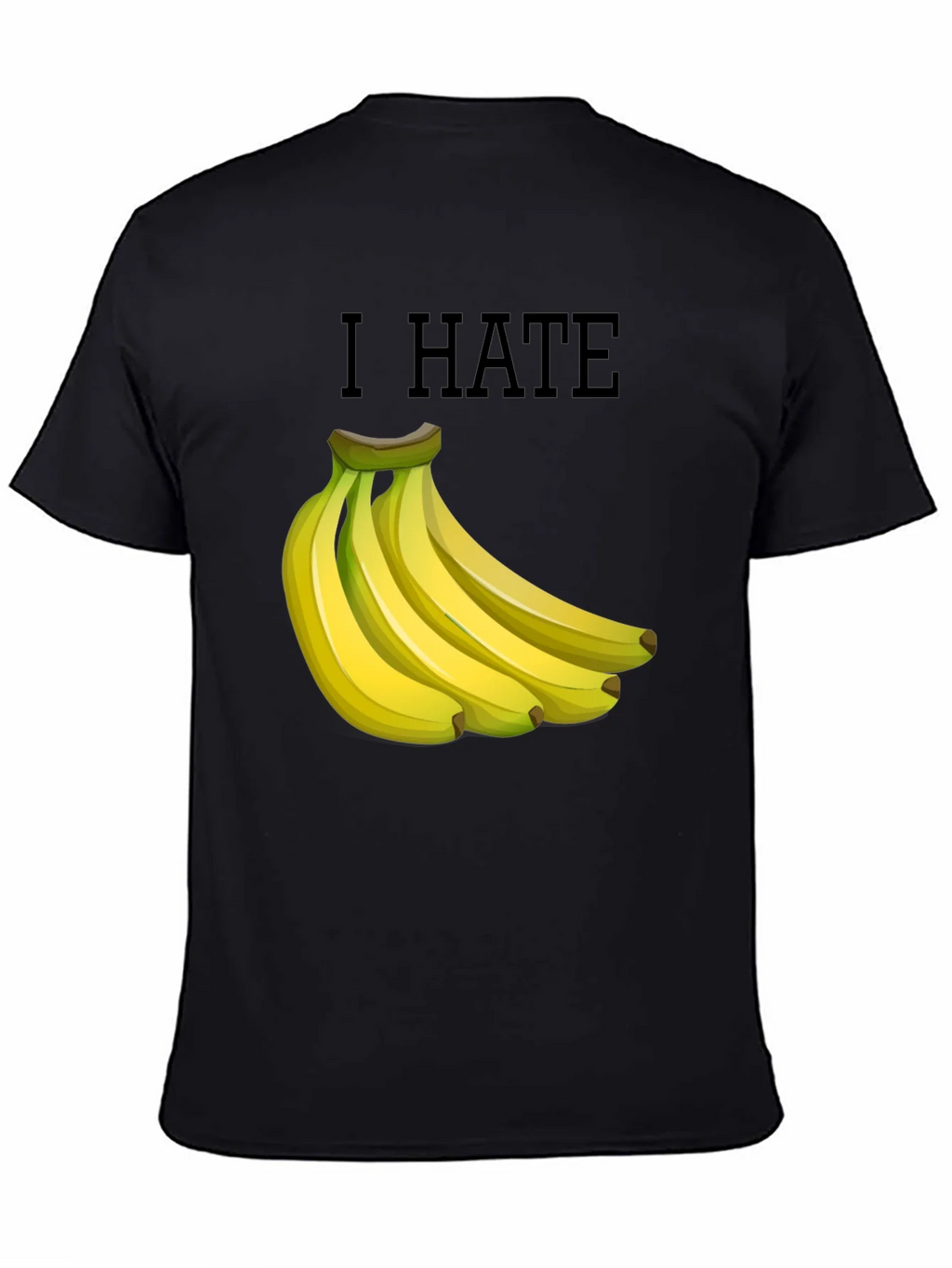 I Hate Bananas Funny Graphic T-Shirt - Black product image 4