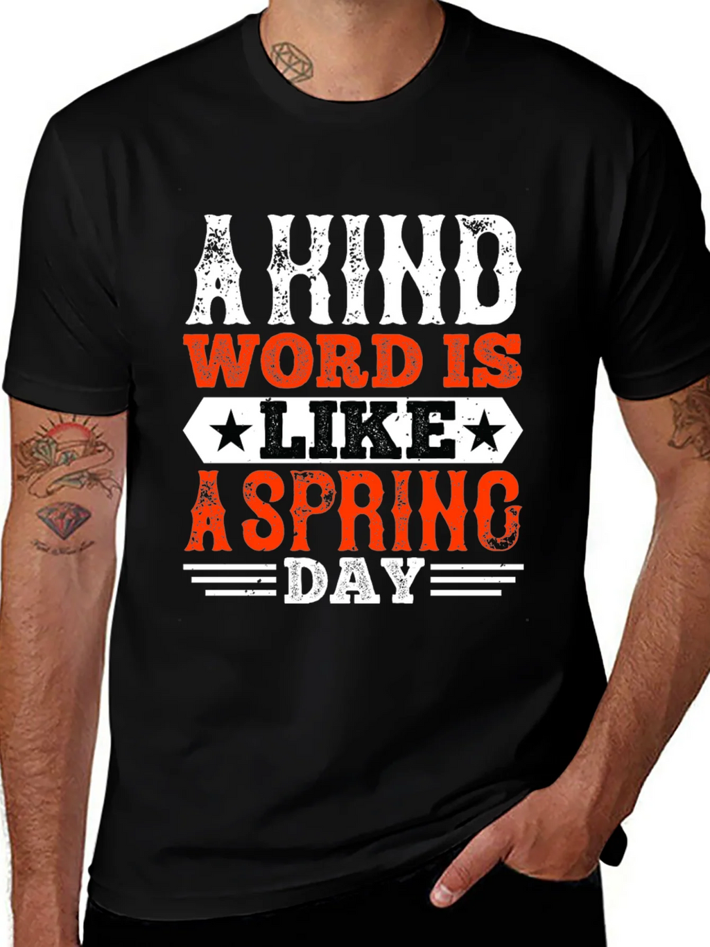 Kind Word Spring Day Graphic Tee - Mens Black T-Shirt product image 1