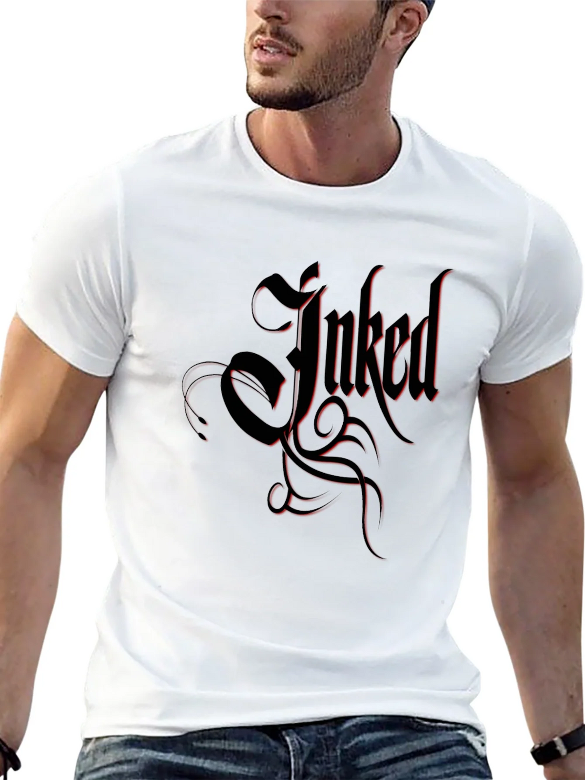 Inked Black T-Shirt Tattoo Design product image 12
