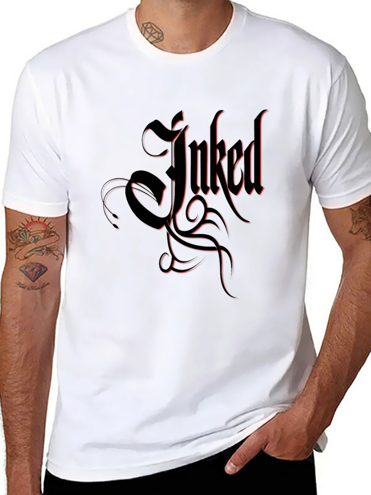 Inked Black T-Shirt Tattoo Design product image 7