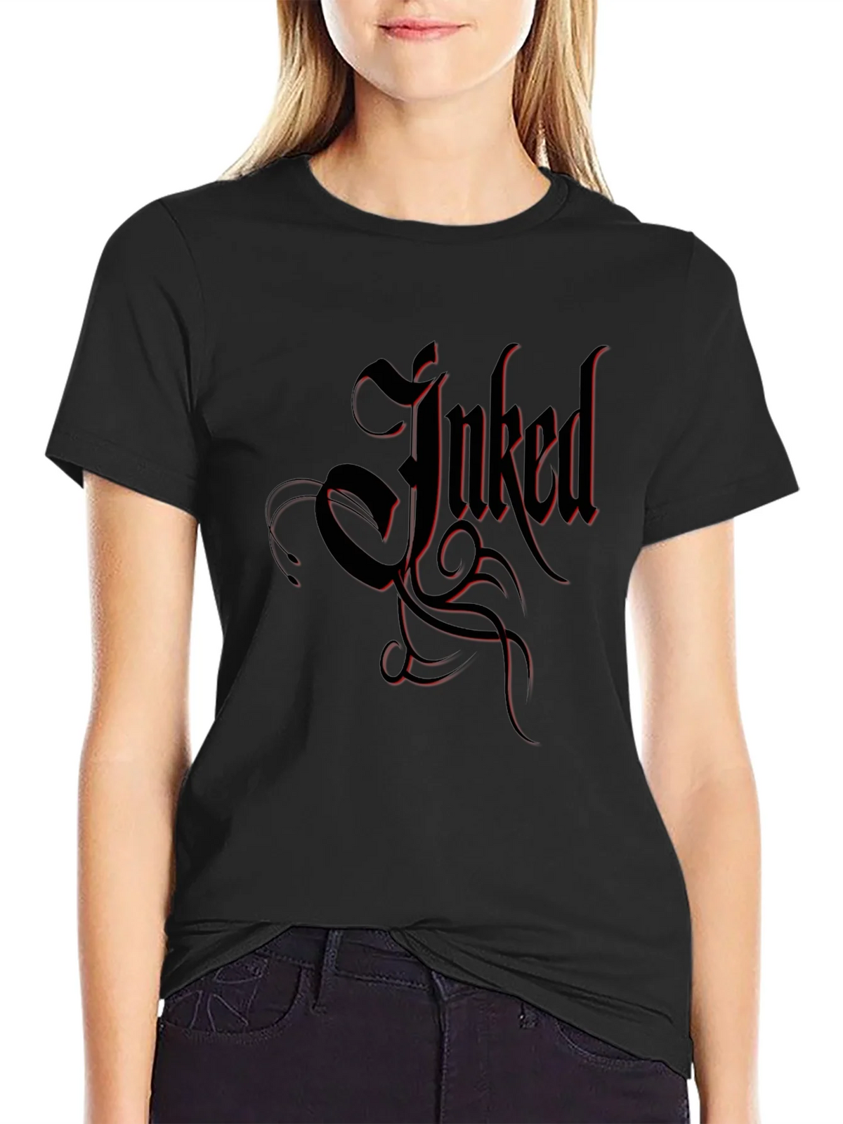 Inked Black T-Shirt Tattoo Design product image 2