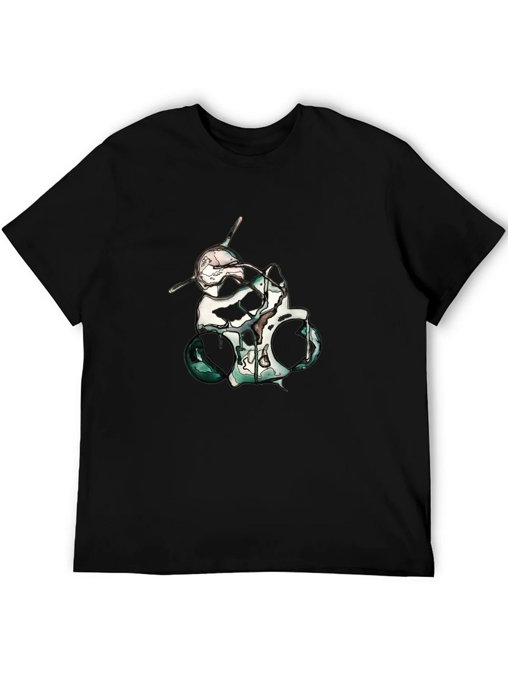Abstract Skull Graphic Print Black T-Shirt product image 5