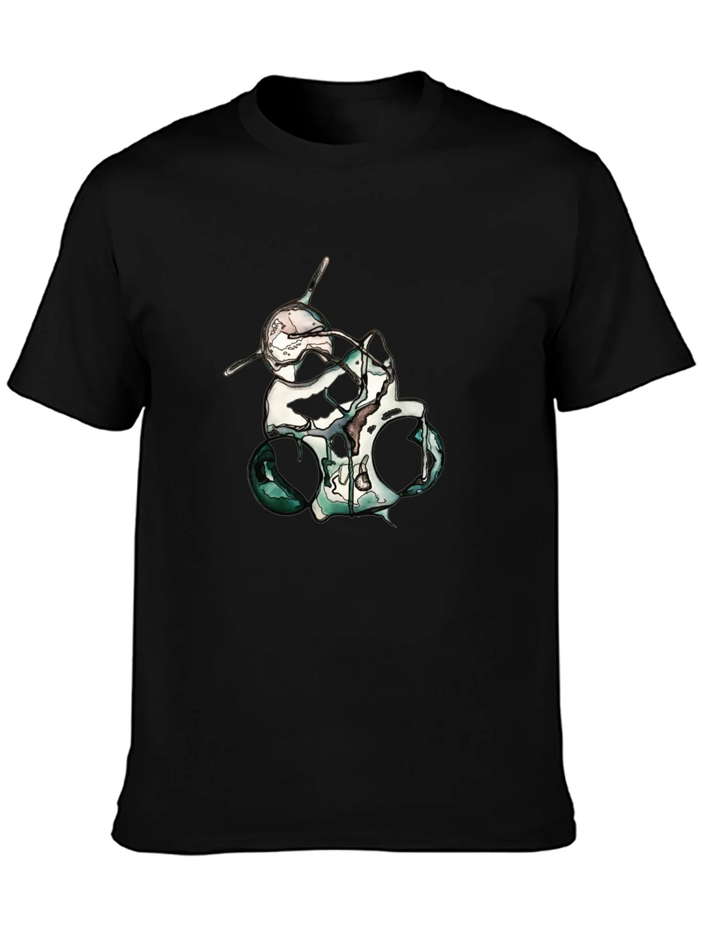 Abstract Skull Graphic Print Black T-Shirt product image 3