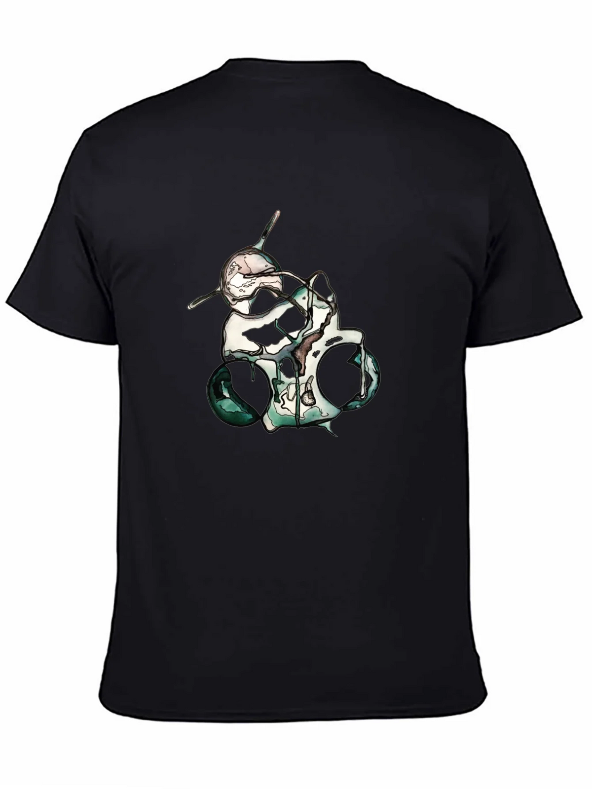 Abstract Skull Graphic Print Black T-Shirt product image 4
