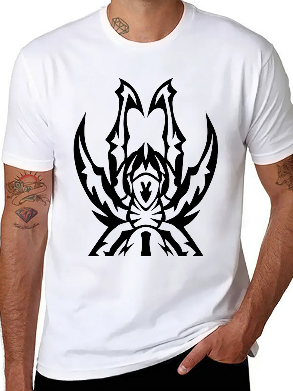 Tribal Spider Graphic Black T-Shirt product image 7