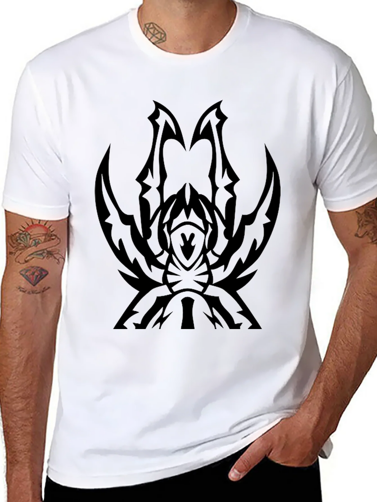 Tribal Spider Graphic Black T-Shirt product image 7