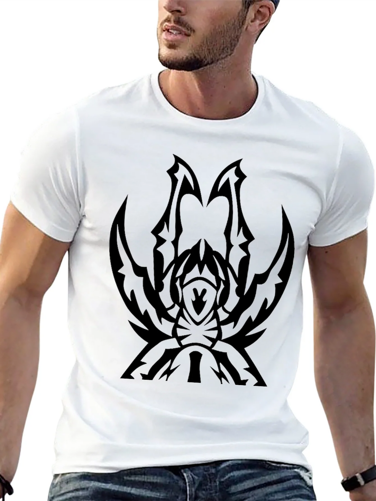 Tribal Spider Graphic Black T-Shirt product image 12