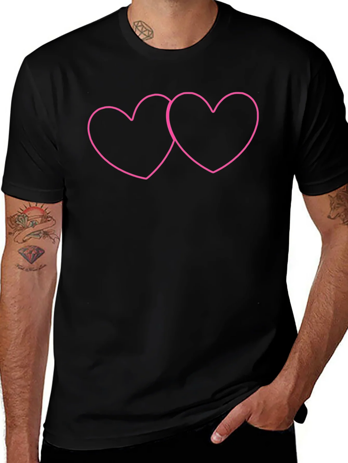 Linked Hearts Graphic Tee - Black product image 1