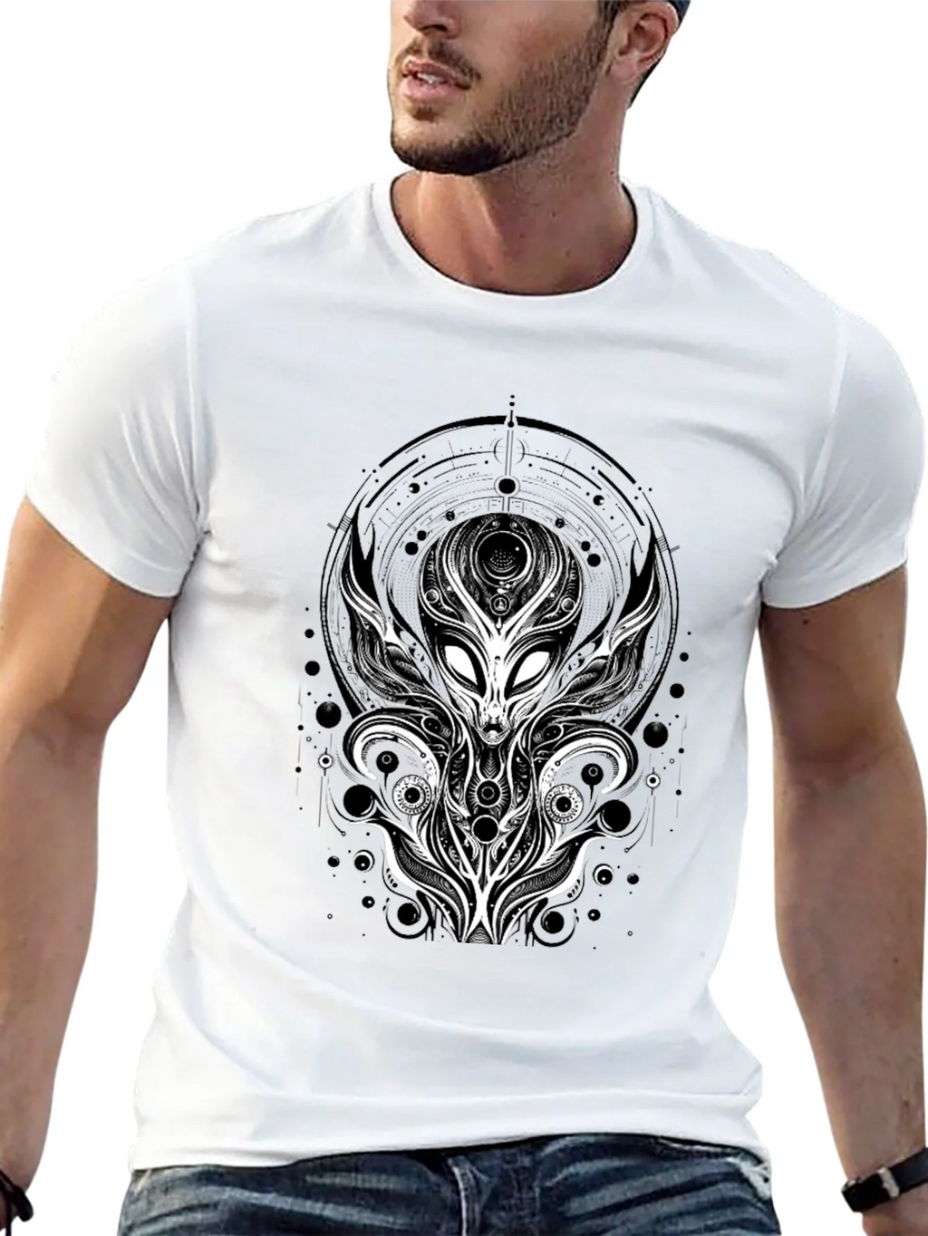 Alien Graphic Tee - Unique Design Black T-Shirt product image 12