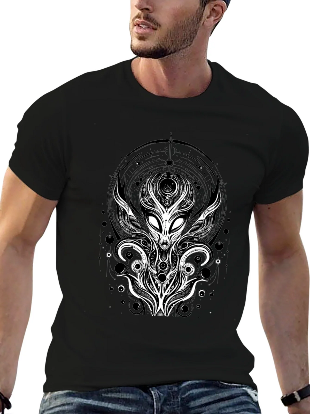 Alien Graphic Tee - Unique Design Black T-Shirt product image 6