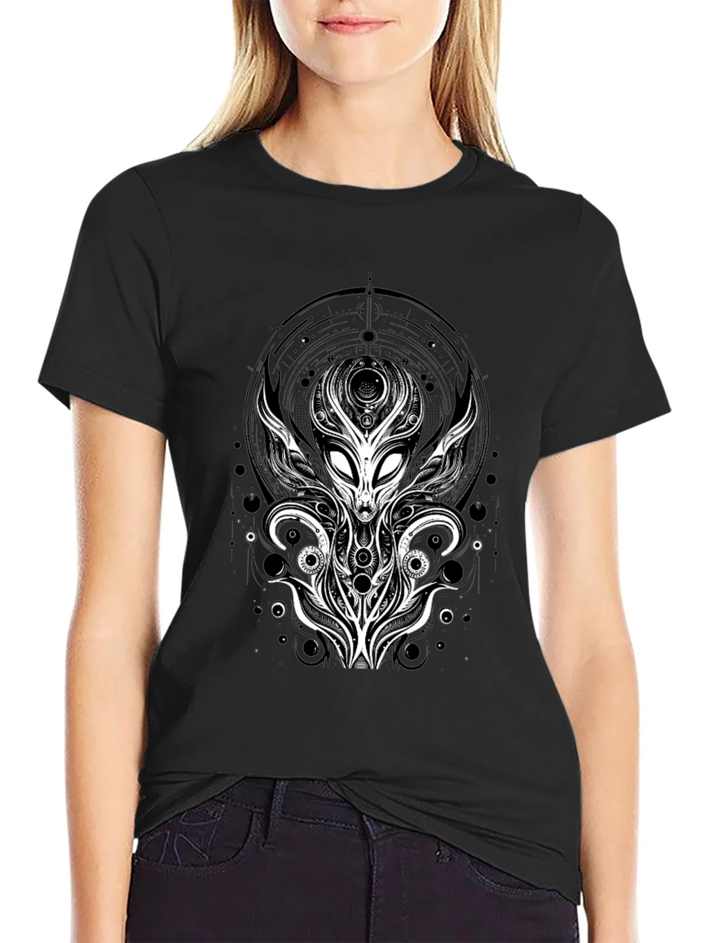 Alien Graphic Tee - Unique Design Black T-Shirt product image 2