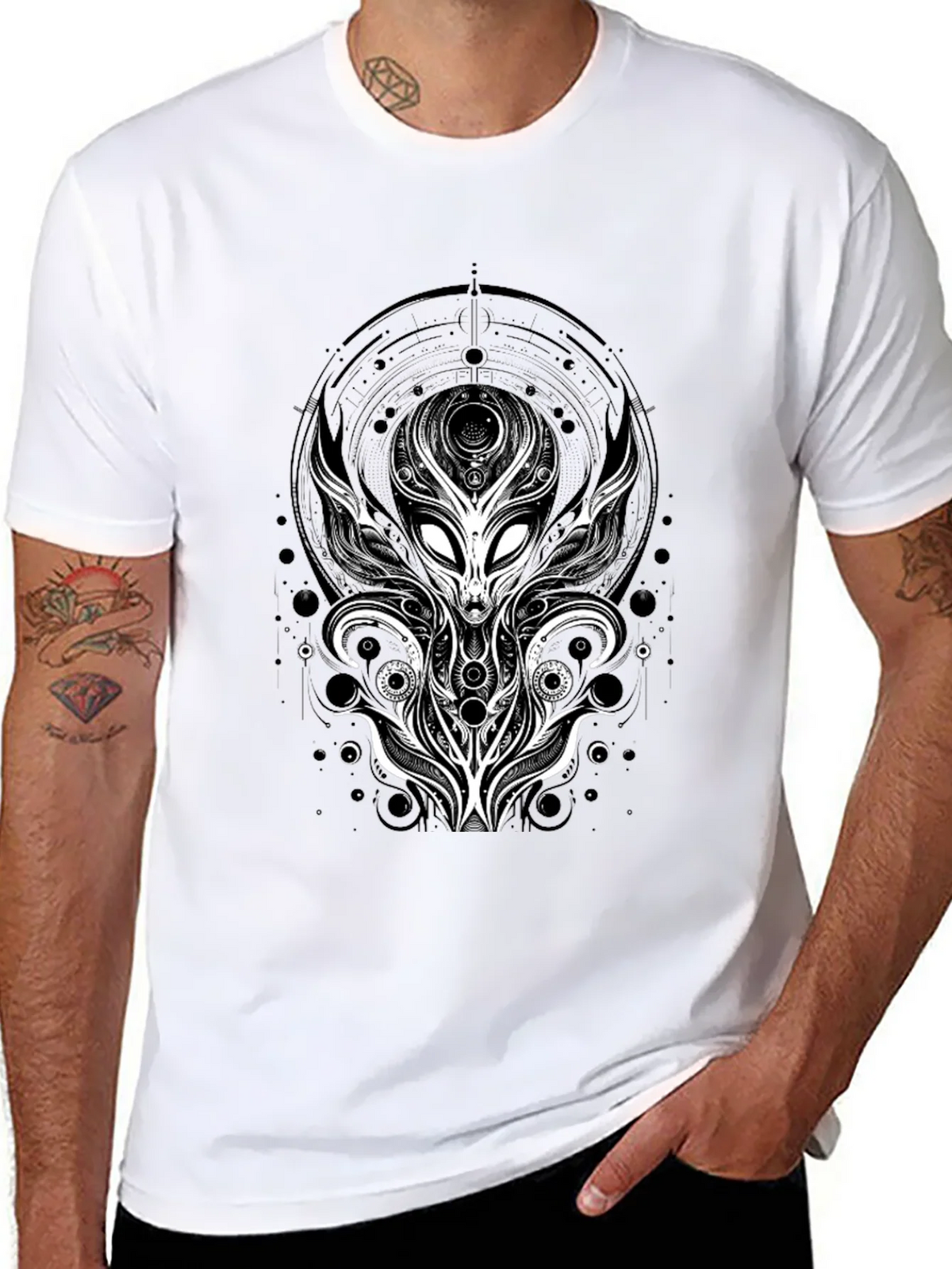 Alien Graphic Tee - Unique Design Black T-Shirt product image 7