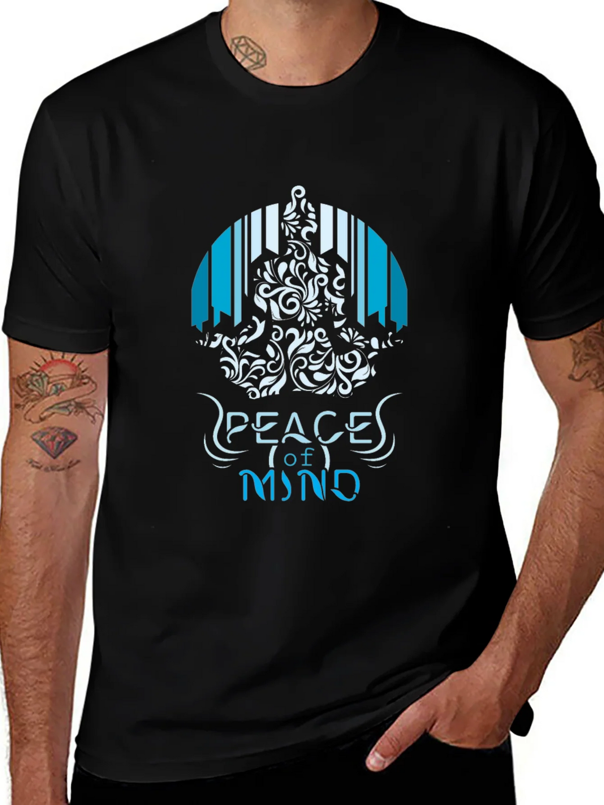 Peace of Mind Graphic T-Shirt - Mens Black Tee product image 1