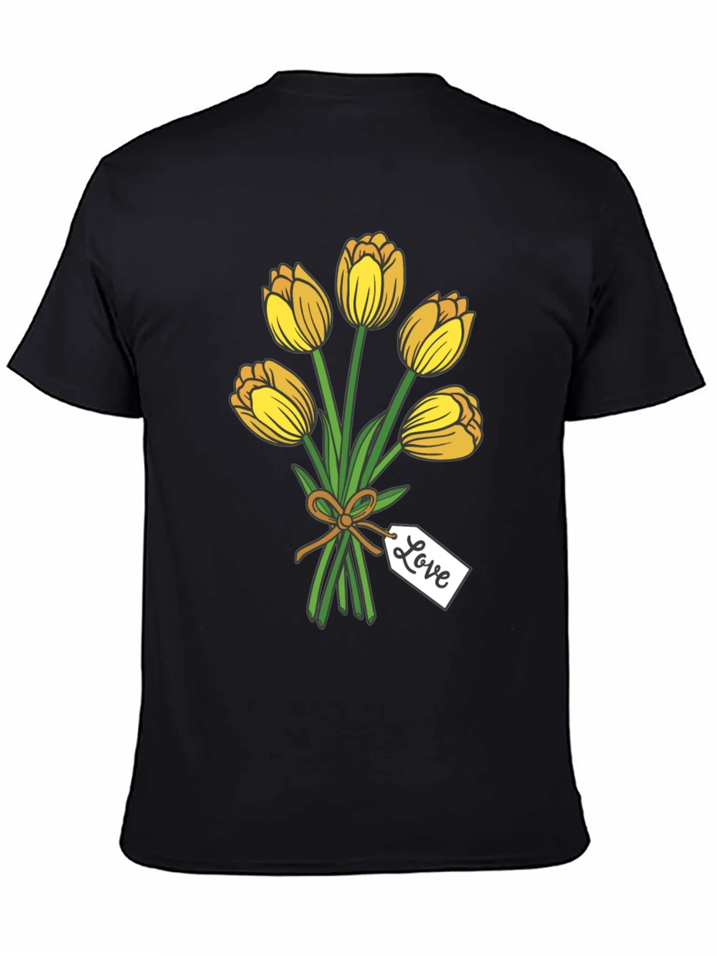 Tulip Bouquet Graphic Tee - Stylish Black T-Shirt product image 4
