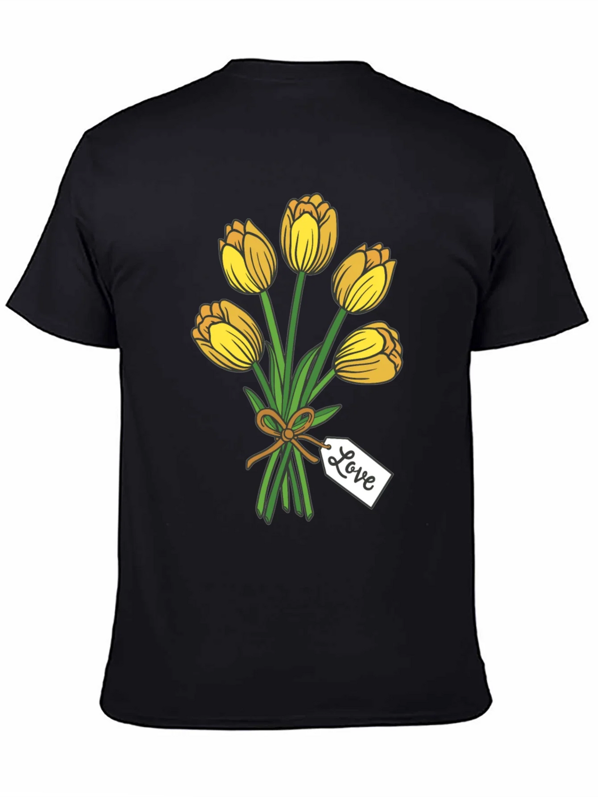 Tulip Bouquet Graphic Tee - Stylish Black T-Shirt product image 4