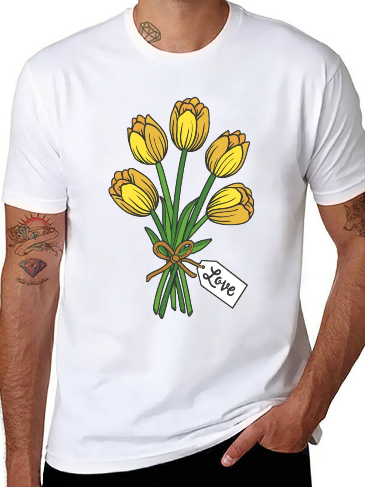 Tulip Bouquet Graphic Tee - Stylish Black T-Shirt product image 7