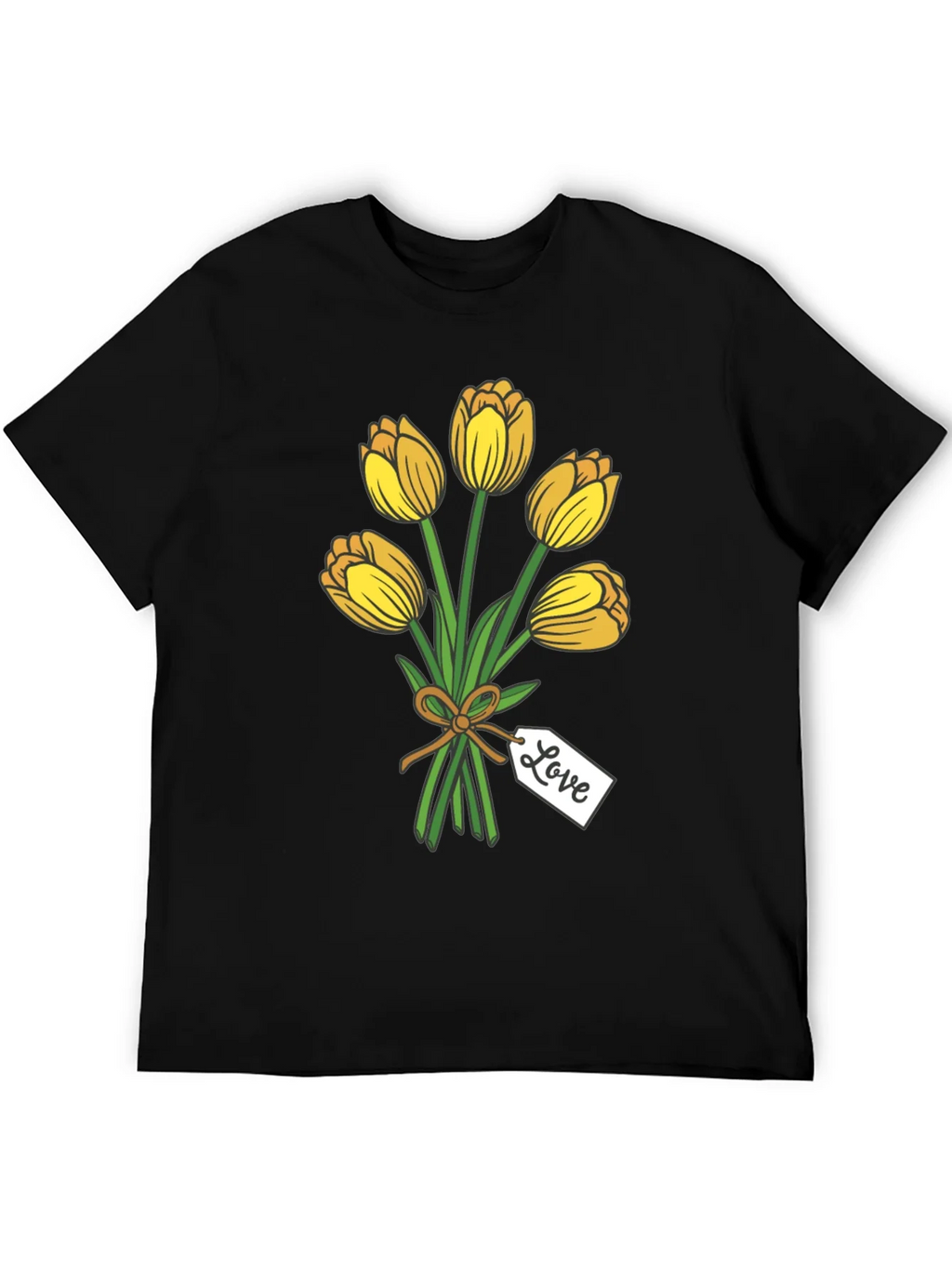 Tulip Bouquet Graphic Tee - Stylish Black T-Shirt product image 5