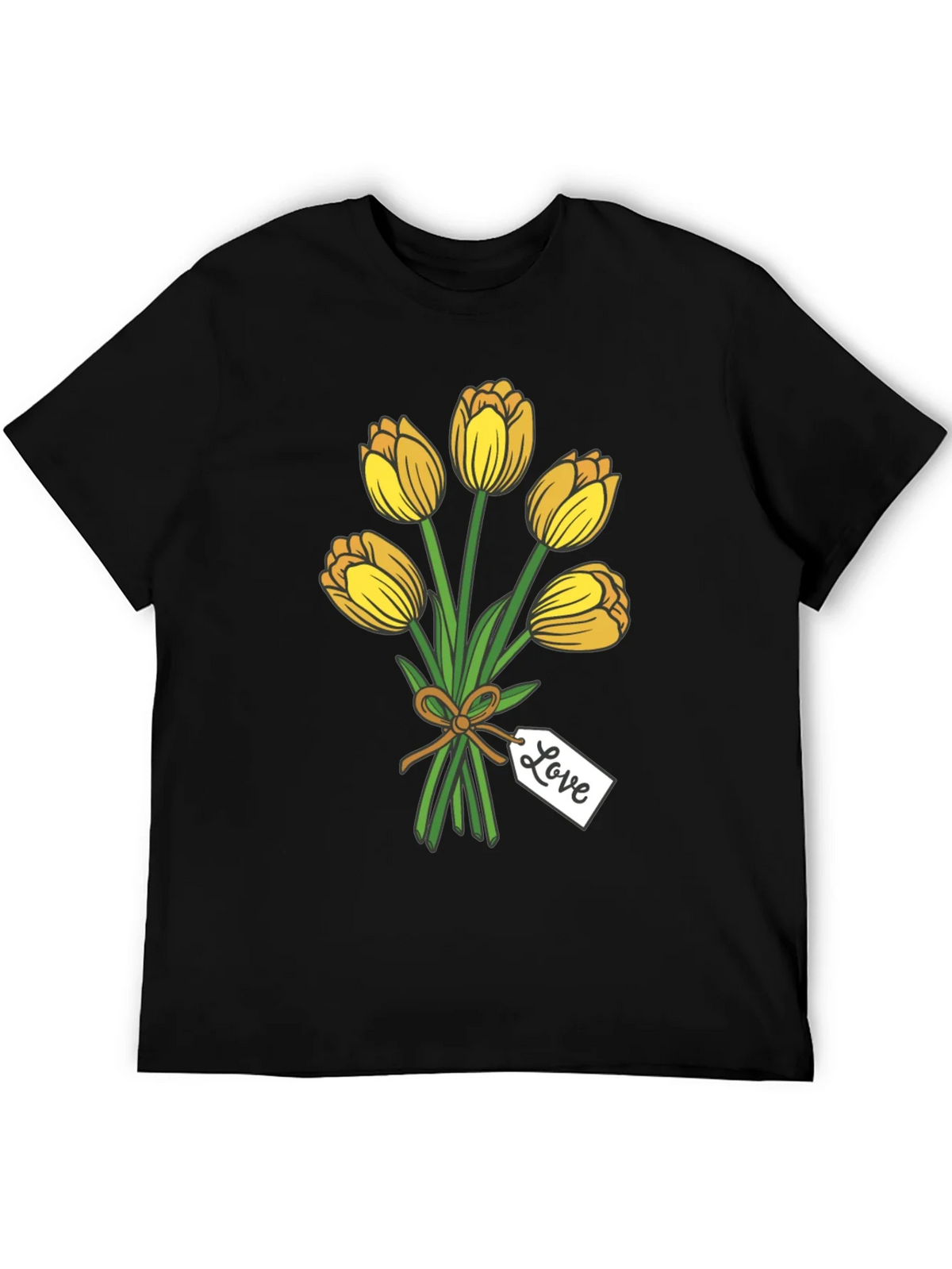 Tulip Bouquet Graphic Tee - Stylish Black T-Shirt product image 5