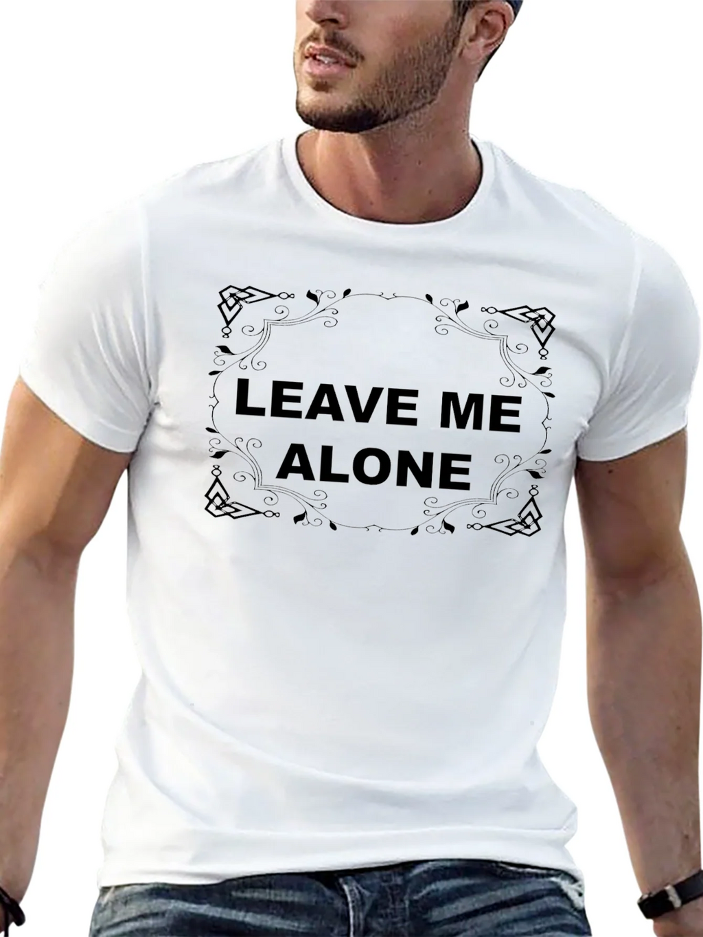 Leave Me Alone Black Graphic Tee Shirt product image 12