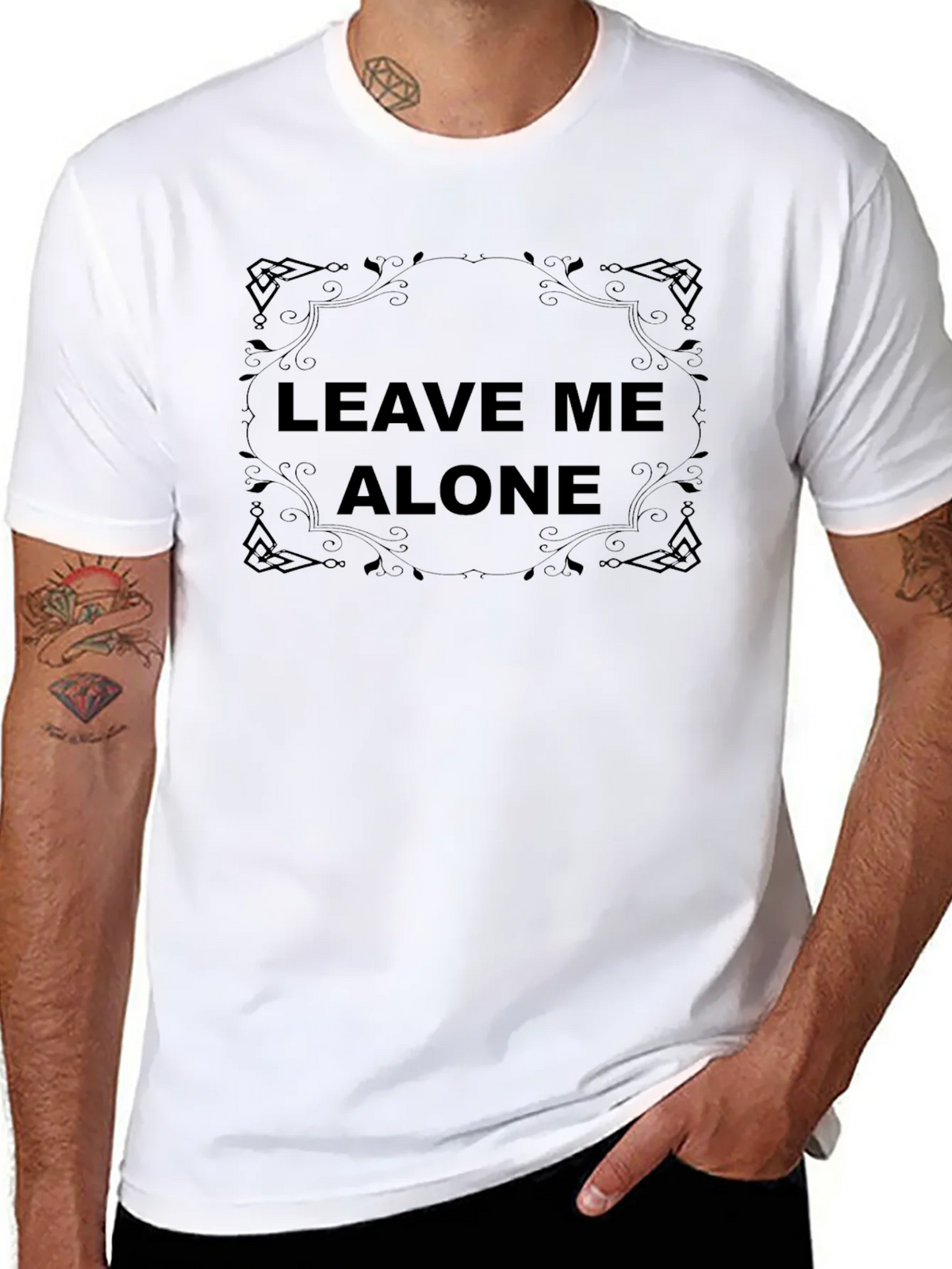 Leave Me Alone Black Graphic Tee Shirt product image 7