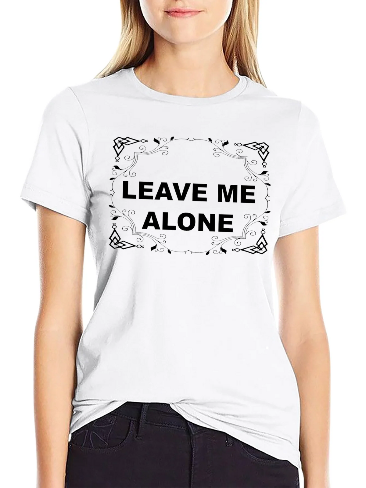 Leave Me Alone Black Graphic Tee Shirt product image 8