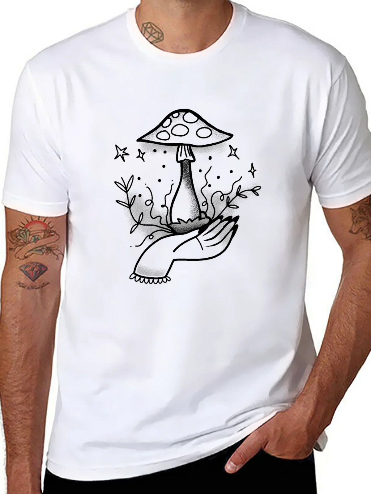 Mushroom Tattoo Graphic Tee product image 7