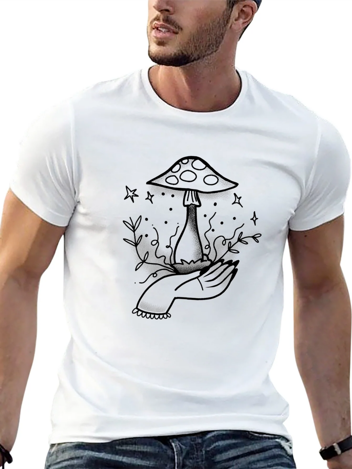 Mushroom Tattoo Graphic Tee product image 12