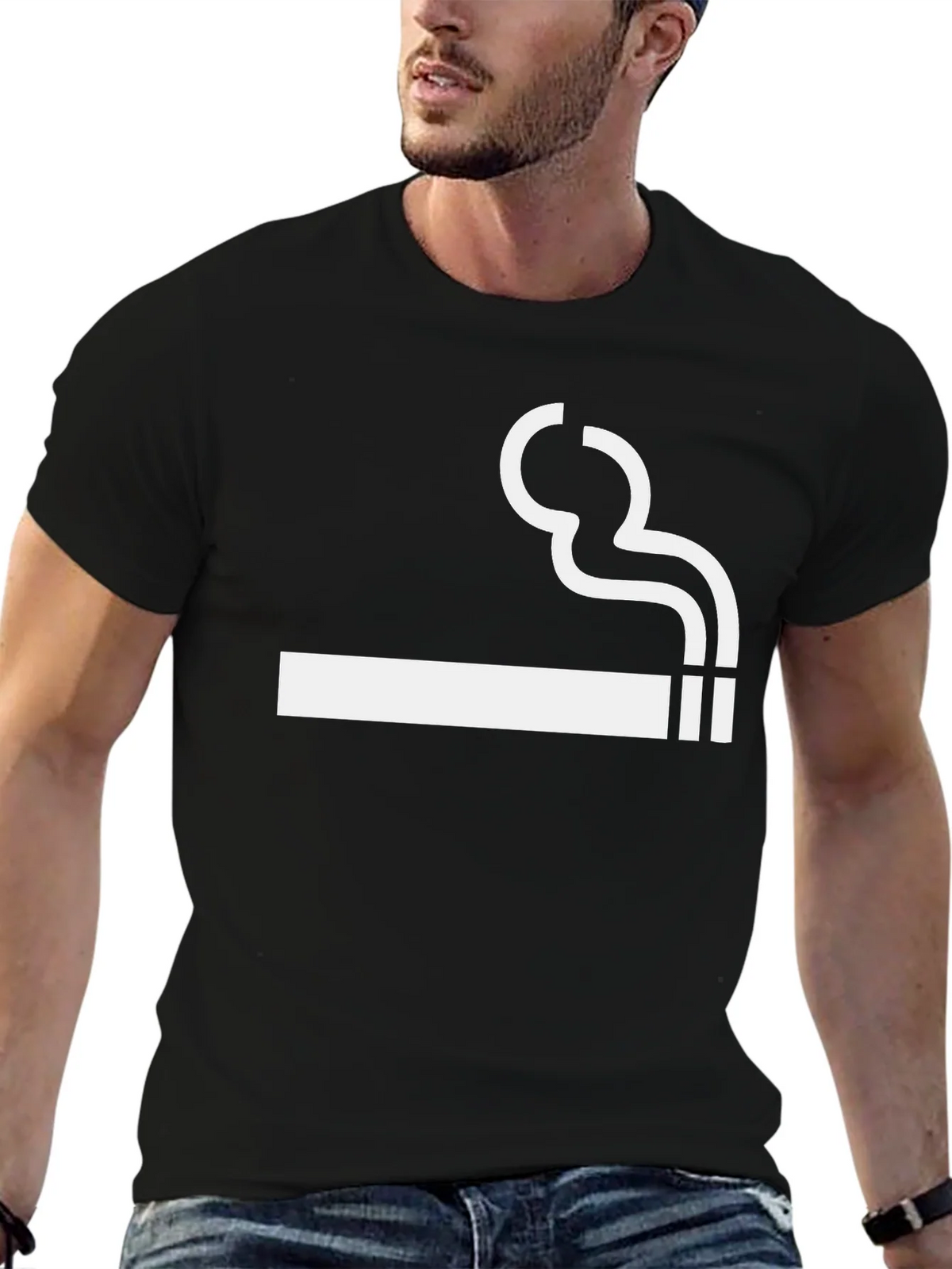 Smoking Cigarette Graphic Tee - Black product image 6