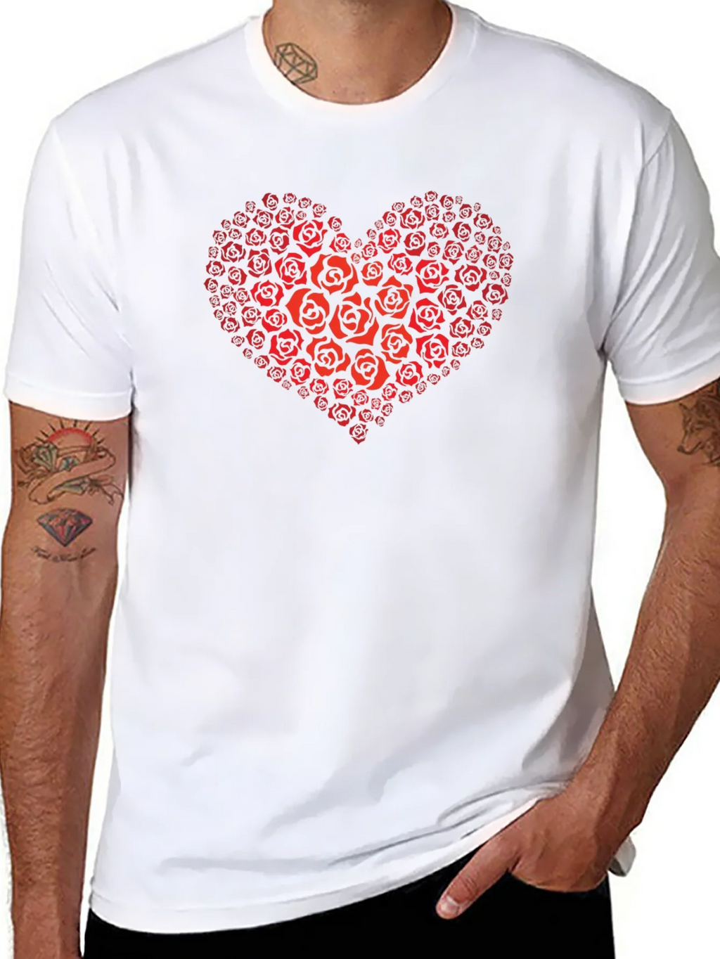 Heart of Roses Graphic T-Shirt - Black product image 7