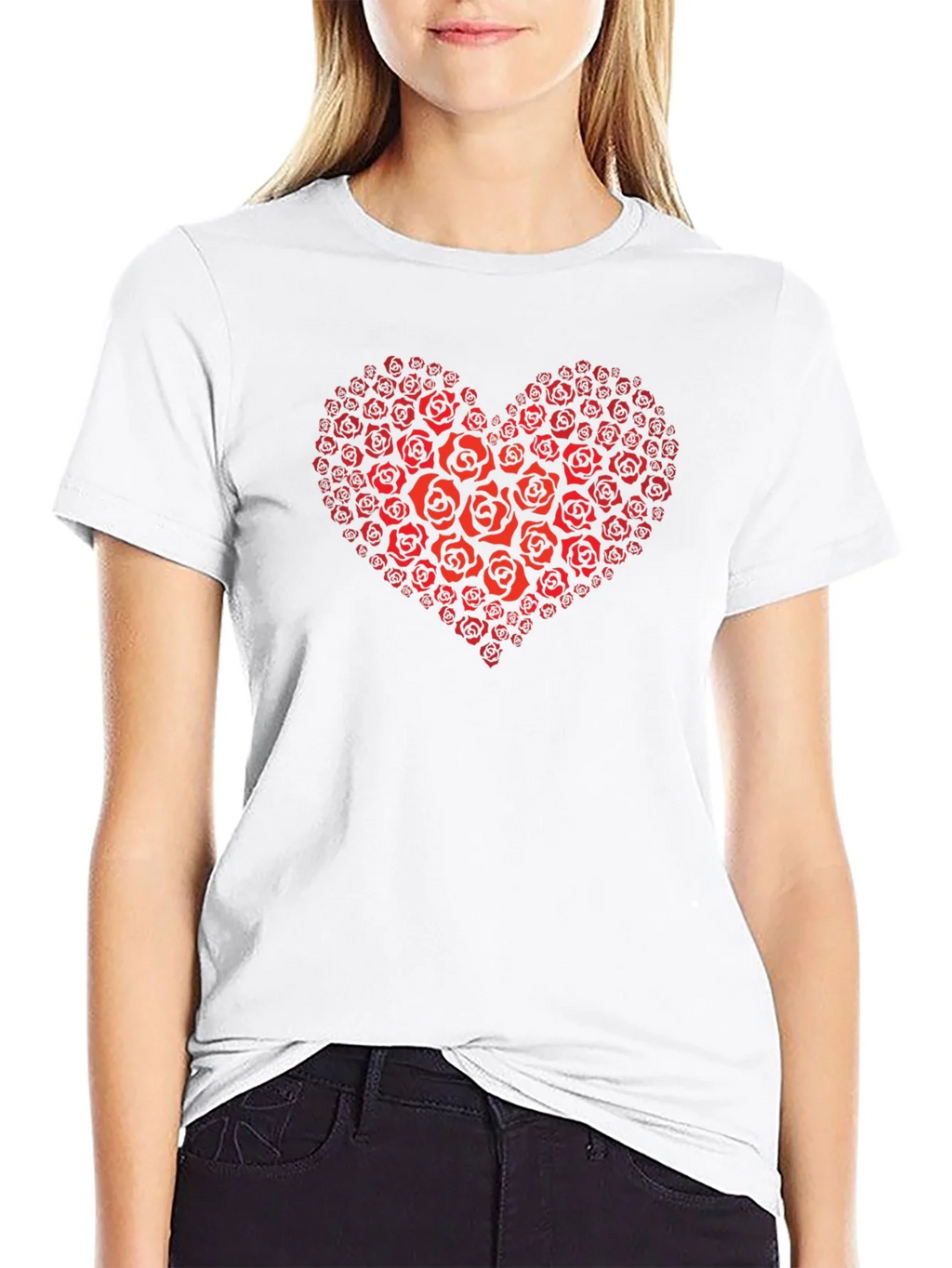 Heart of Roses Graphic T-Shirt - Black product image 8