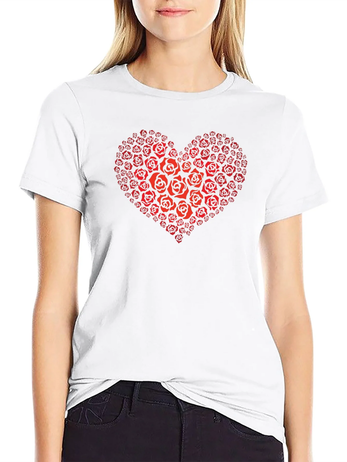 Heart of Roses Graphic T-Shirt - Black product image 8