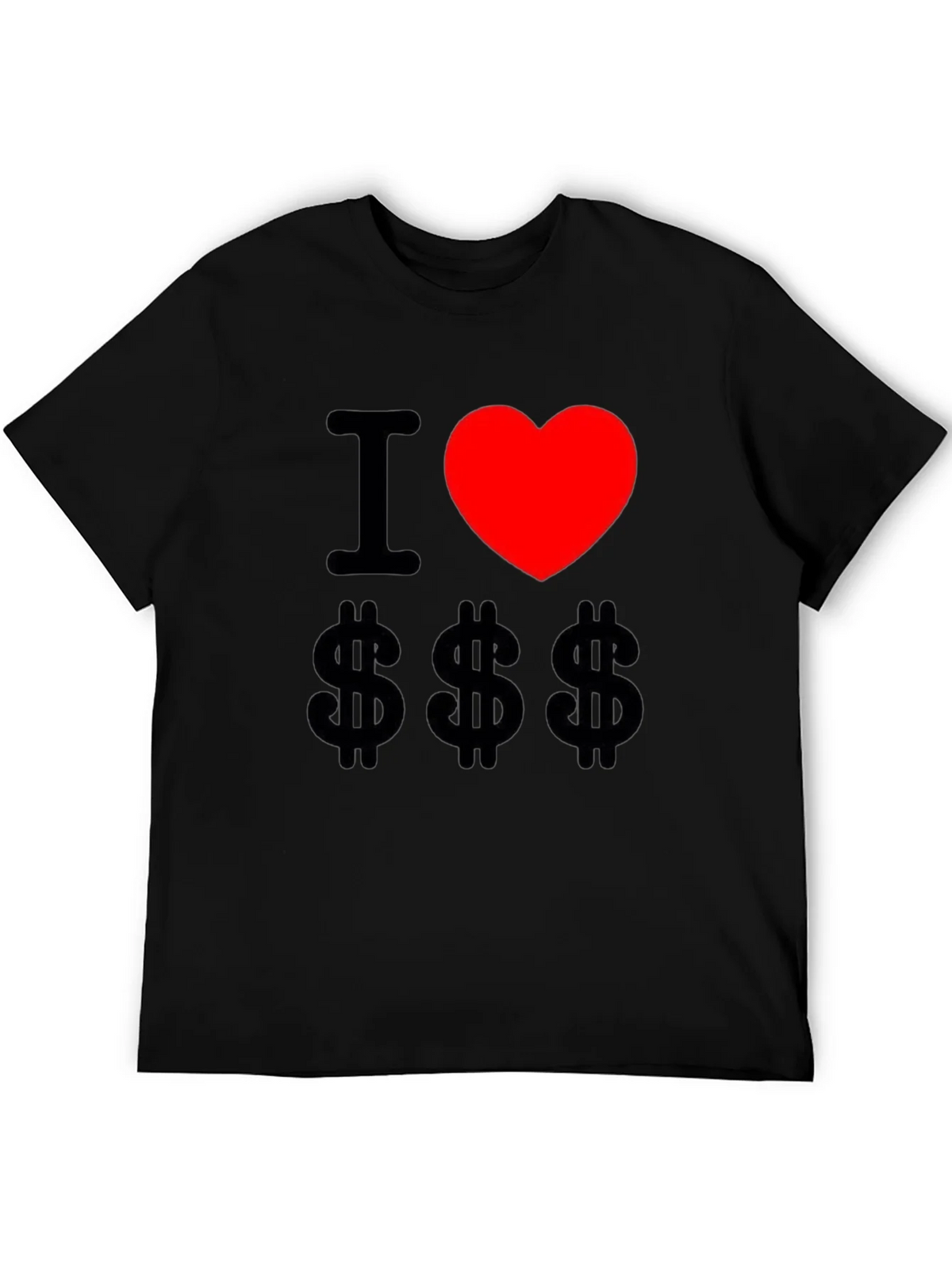 I Love Money Graphic Tee - Black Cotton T-Shirt product image 5