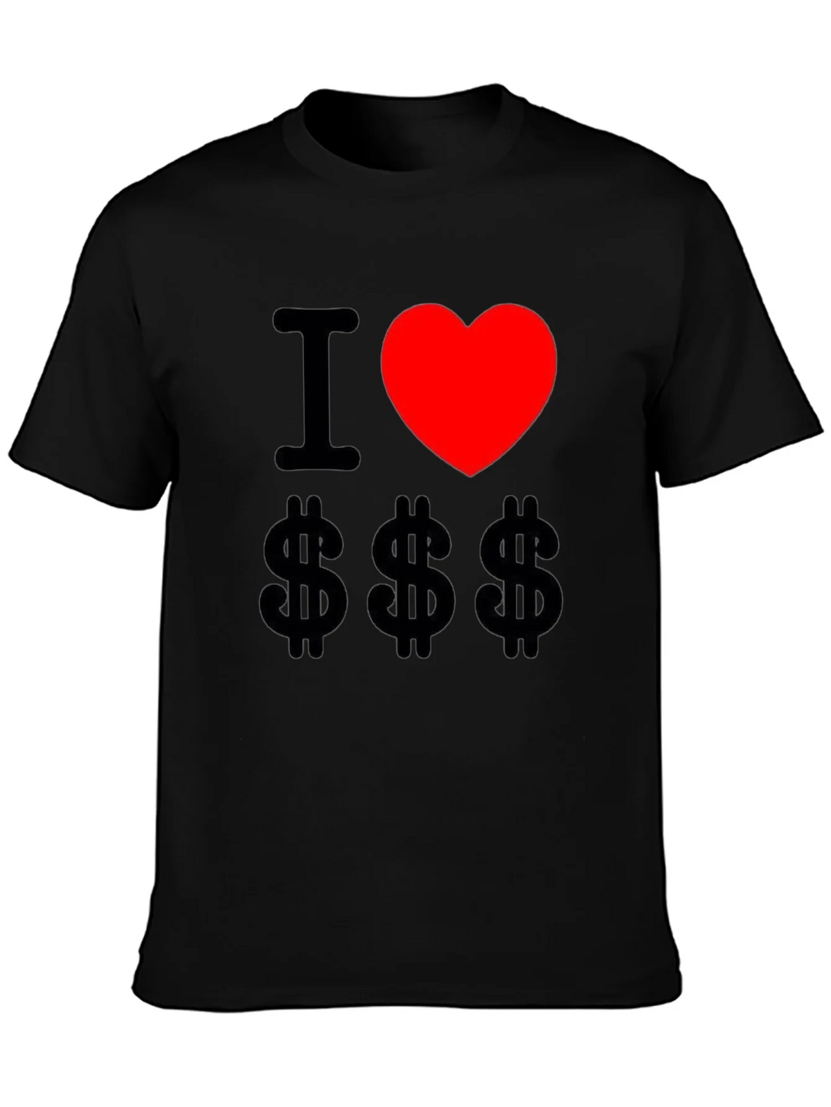 I Love Money Graphic Tee - Black Cotton T-Shirt product image 3