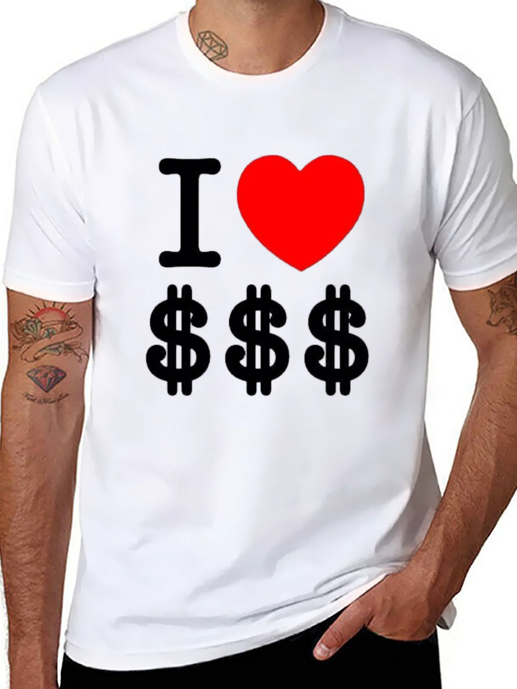 I Love Money Graphic Tee - Black Cotton T-Shirt product image 7