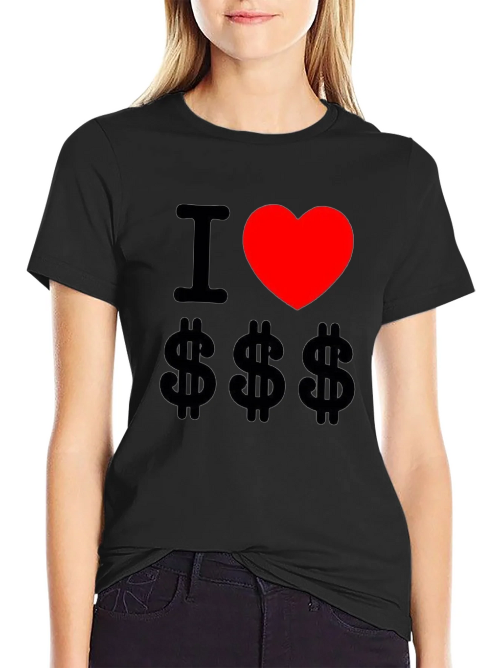 I Love Money Graphic Tee - Black Cotton T-Shirt product image 2