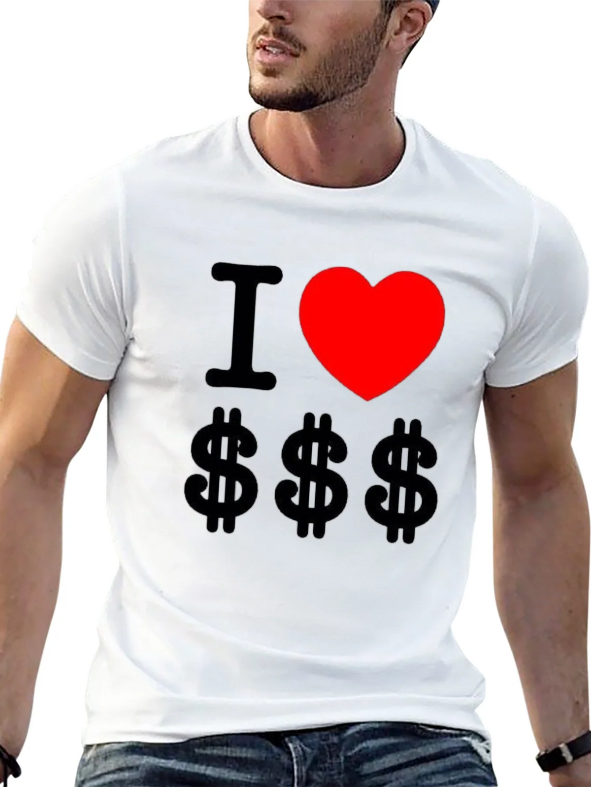 I Love Money Graphic Tee - Black Cotton T-Shirt product image 12