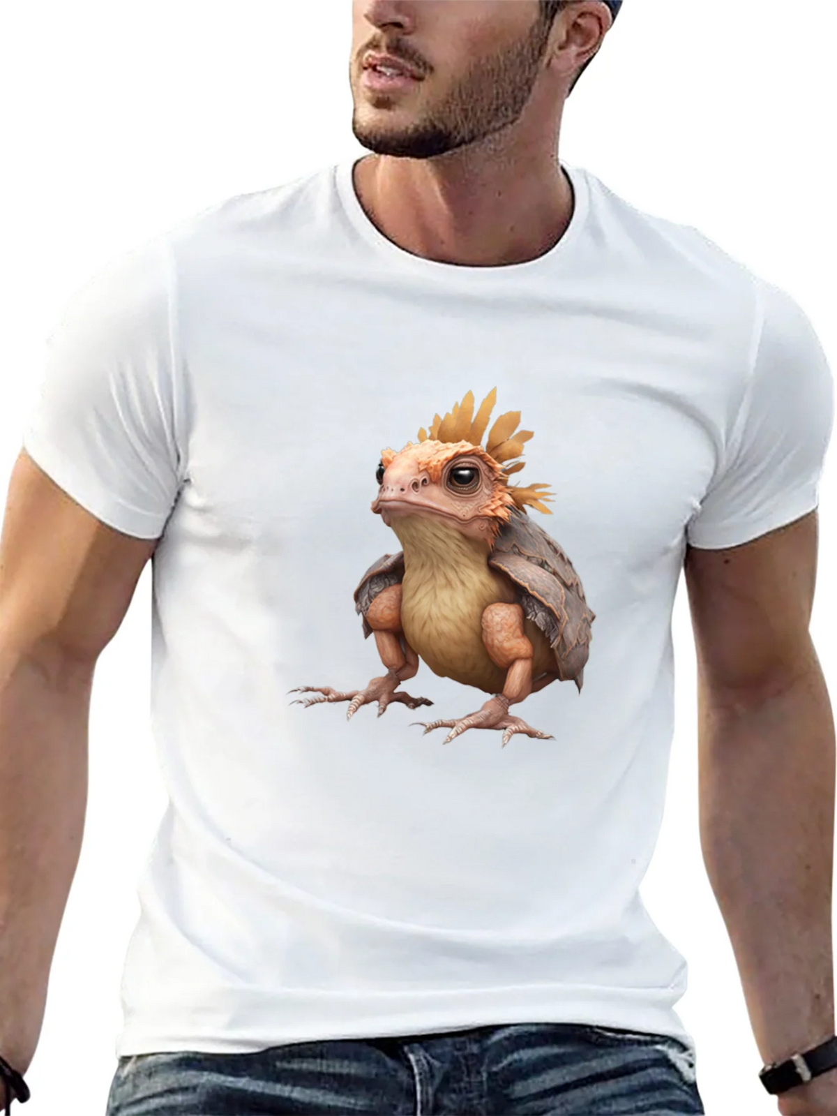 Frog-Turtle Creature Black T-Shirt product image 12