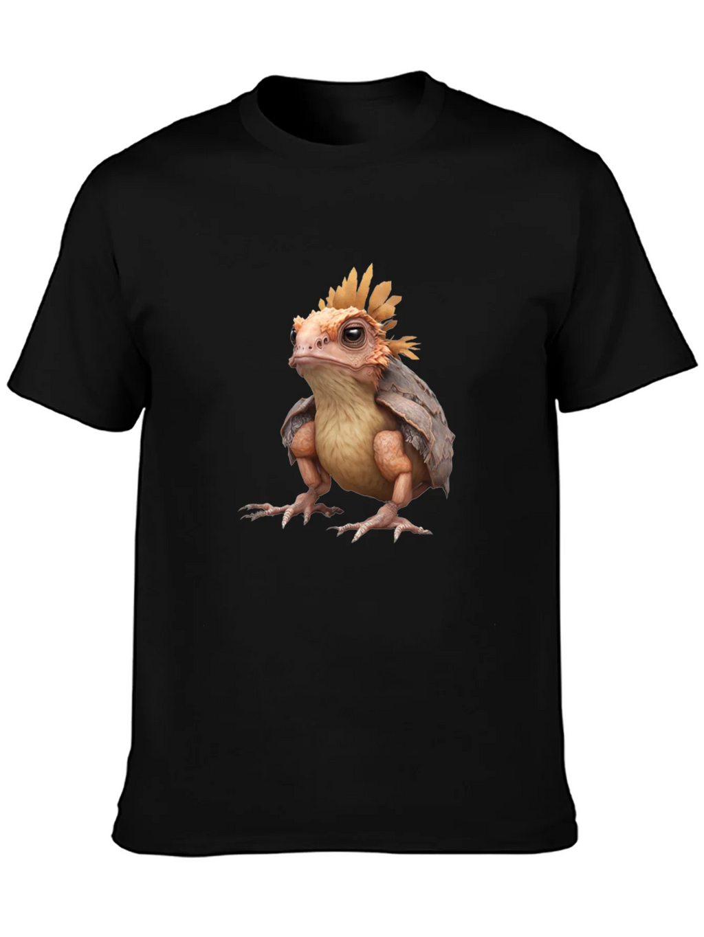 Frog-Turtle Creature Black T-Shirt product image 3