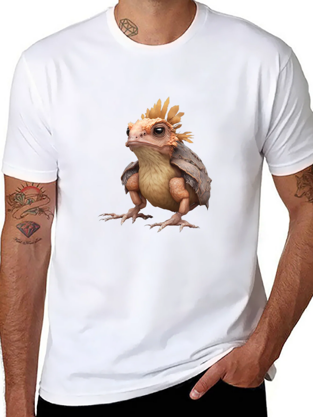 Frog-Turtle Creature Black T-Shirt product image 7