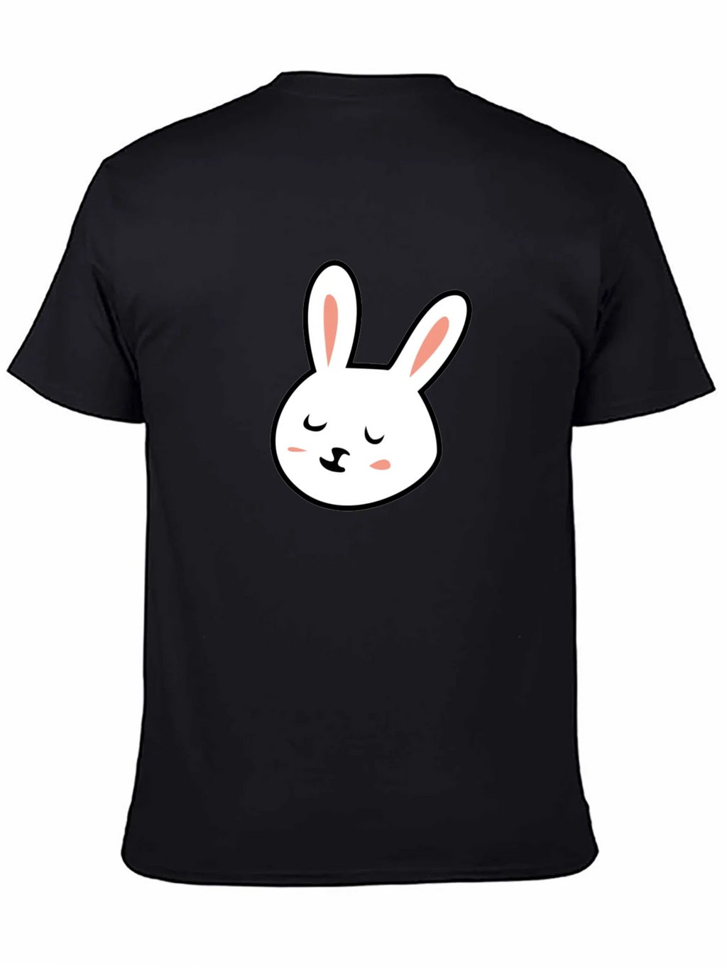 Cute Bunny Graphic Tee - Black Cotton T-Shirt product image 4
