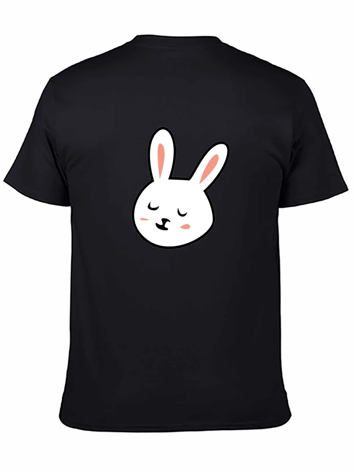 Cute Bunny Graphic Tee - Black Cotton T-Shirt product image 4