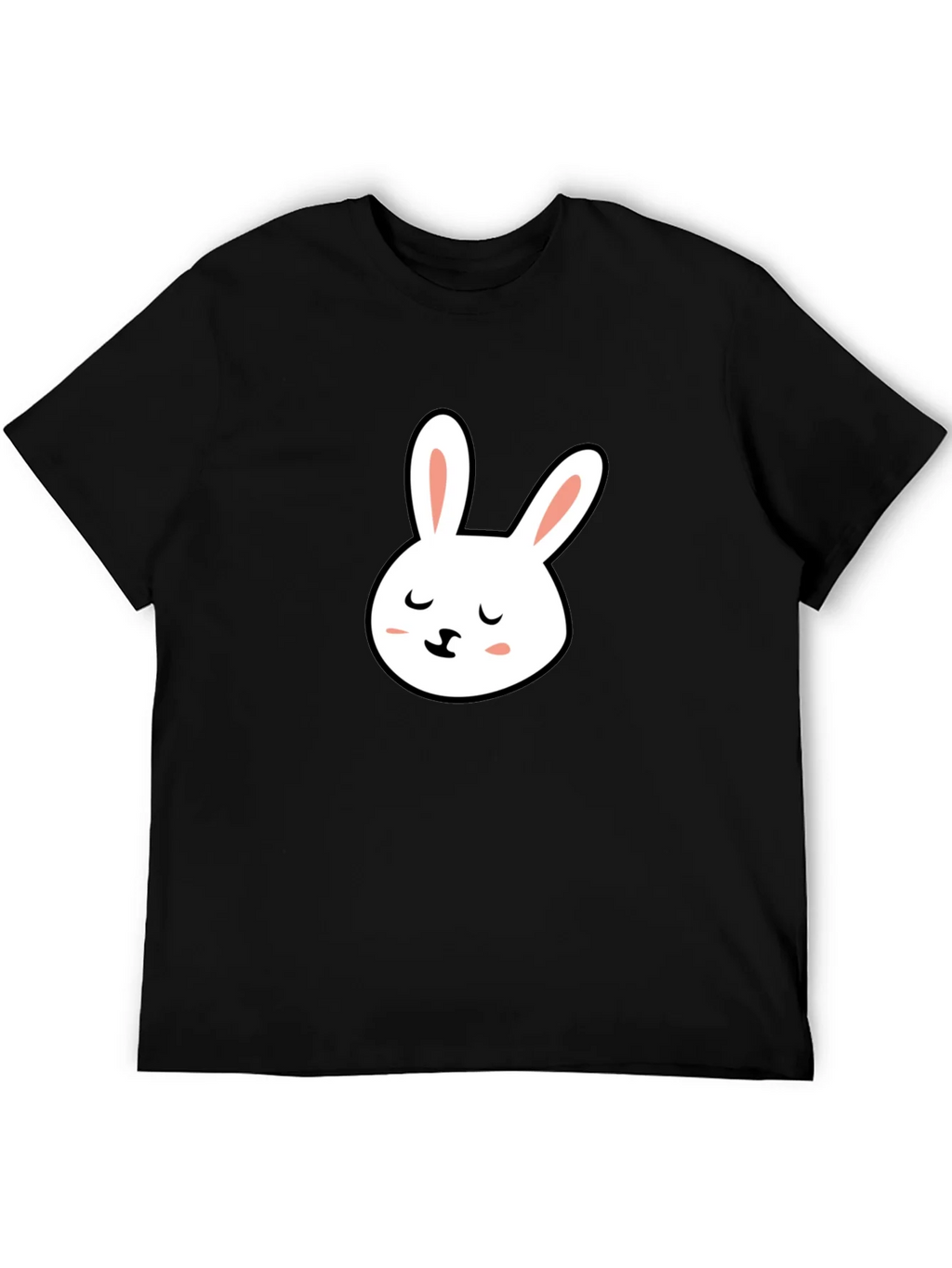 Cute Bunny Graphic Tee - Black Cotton T-Shirt product image 5