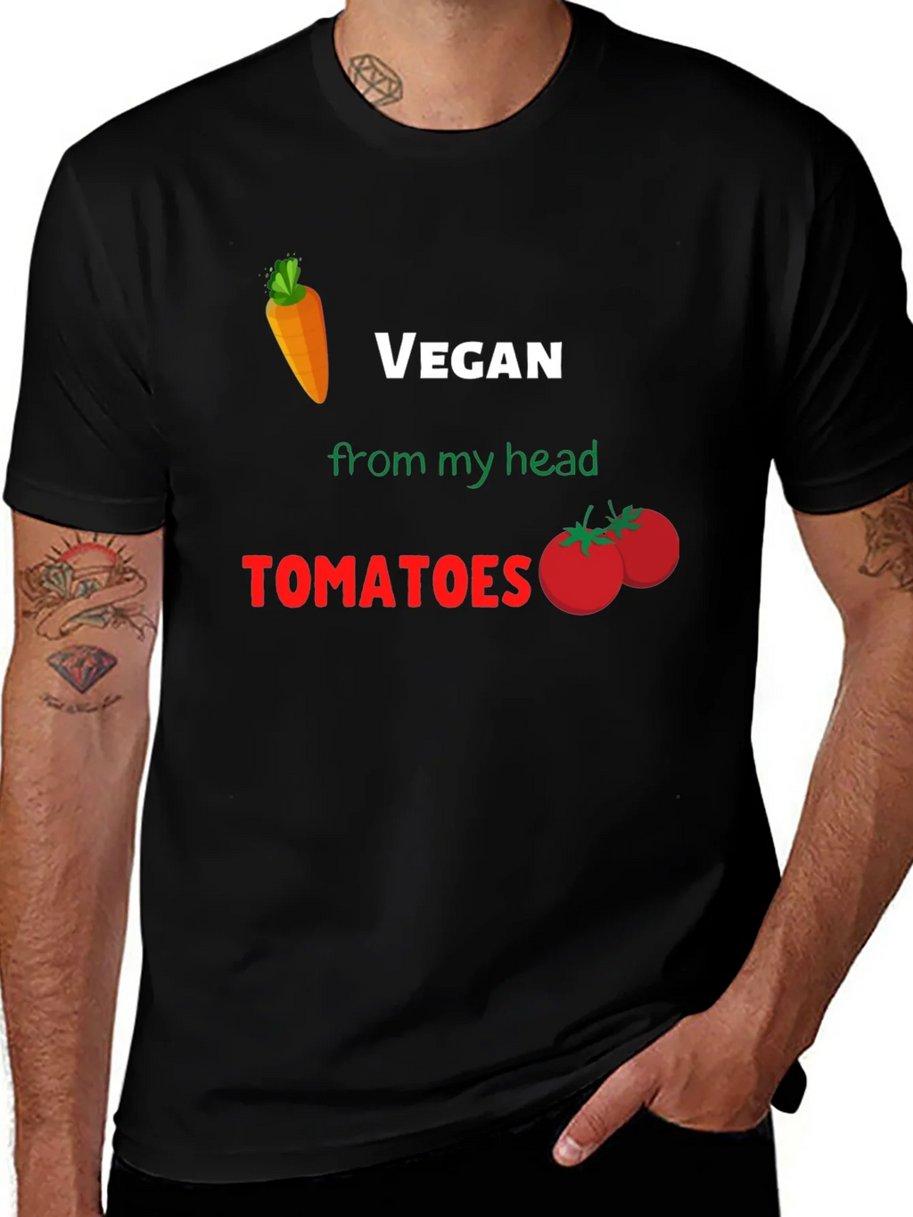 Vegan From My Head Tomatoes T-Shirt product image 1