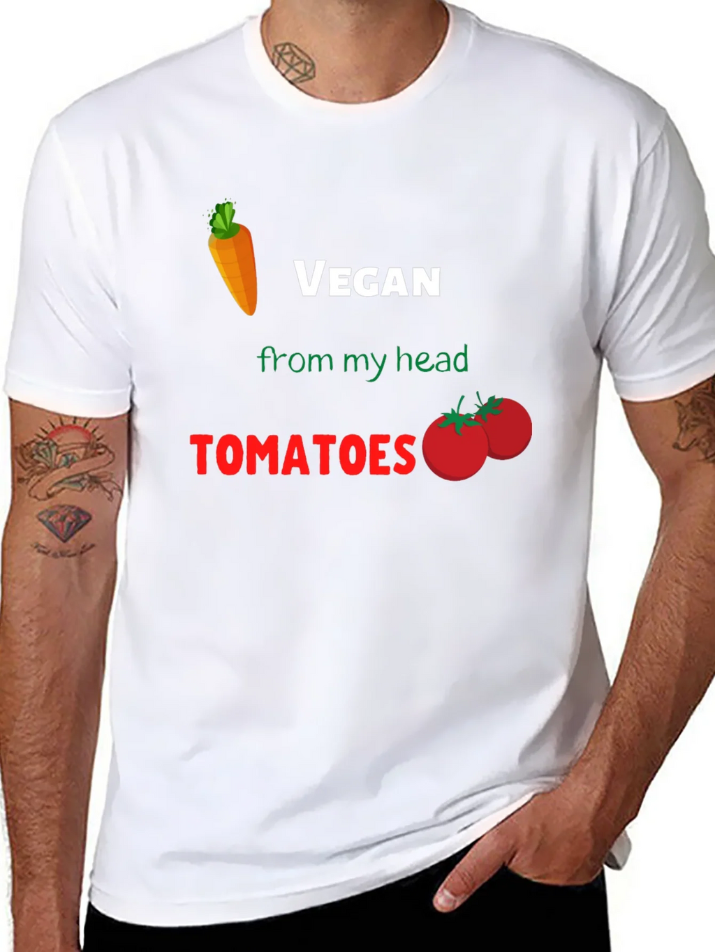 Vegan From My Head Tomatoes T-Shirt product image 7